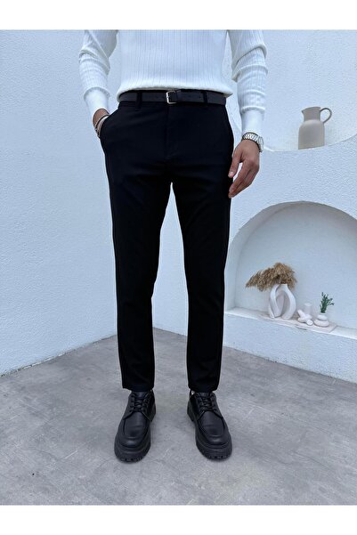 thefreemen Slimfit Likralı Kumaş Pantolon Siyah