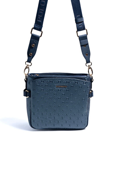 Silver Polo Silver & polo sp884 women's crossbody bag with logo in navy blue