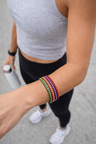 Modex Cube Chain Detail Adjustable 4-Piece Bracelet (17cm)