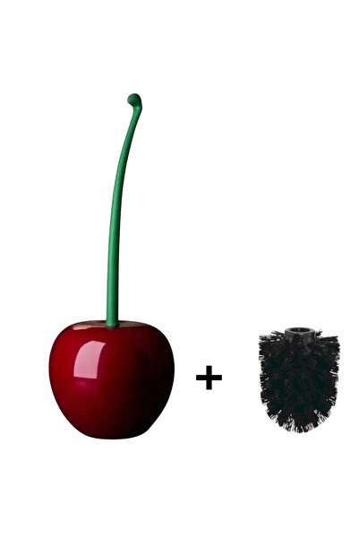 OEM Cherry-shaped toilet brush with holder and interchangeable head +1 spare ...