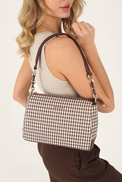 Silver Polo Silver & Polo Sp910 Women's Crossbody Bag Plaid Line Square Brown...