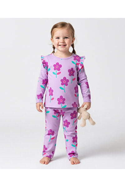 Bonfino 100% Cotton Knit Full Sleeves Co-ords Top & Wide Leg Leggings Set wit...