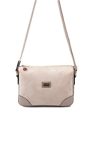 Silver Polo Silver & Polo Sp784 Women's Crossbody Bag Suede Beige-Sand