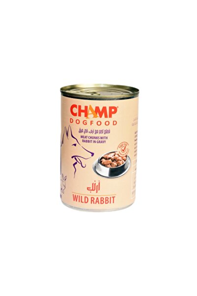 CHAMP Champ Wet Food for Adult Dogs, Meat Pieces with Rabbit in Gravy, 415g