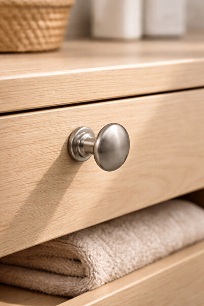 BERFİNO Inox Brass Drawer and Cabinet Knob – Modern Metal Furniture Handle – ...