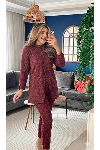 stelol    بلوزة وبنطلون نسائي بأكمام طويلة وياقة مدورة وأزرار أمامية، طقم مكو...