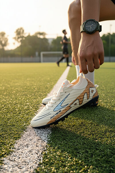 enoch Enoch Beige Multi-Toothed Aerodynamic Professional Football Shoes