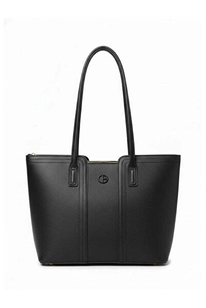 Fumes Noir Structured Tote Bag – Premium Leather Women’s Shoulder Handbag