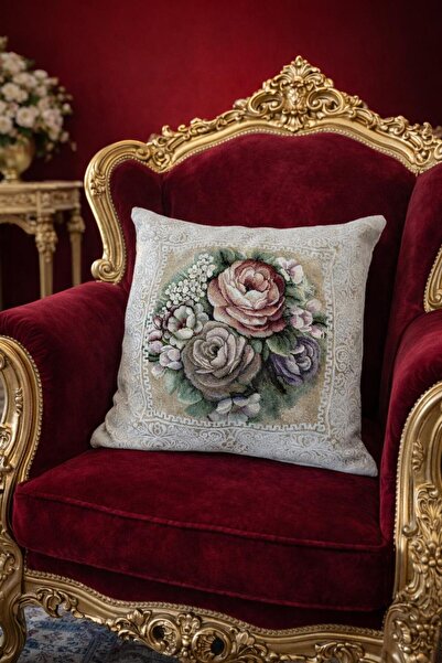 Yeshome Collection Tapestry Woven Floral Patterned Decorative Cushion Cover 4...