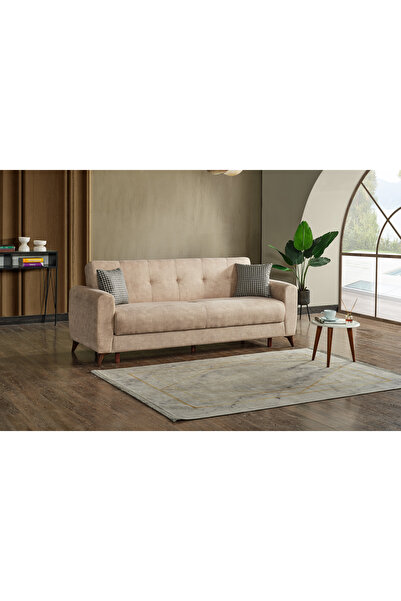 Meşe Home Dorian Kollu Bazalı Yerden Yüksek Kaliteli Kumaş Rahat Yaylı Çekyat...