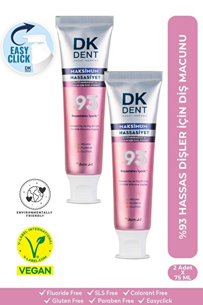 DKDENT 93% Maximum Sensitivity Toothpaste 75 ml X 2 Pieces