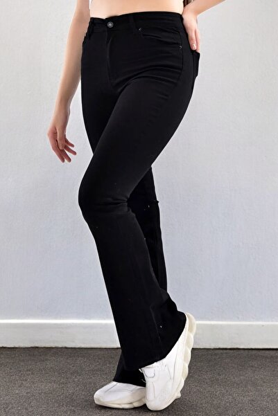 Livik Ninsaa Spanish Style Colorfast Black Stretchy High Waist Denim Pants