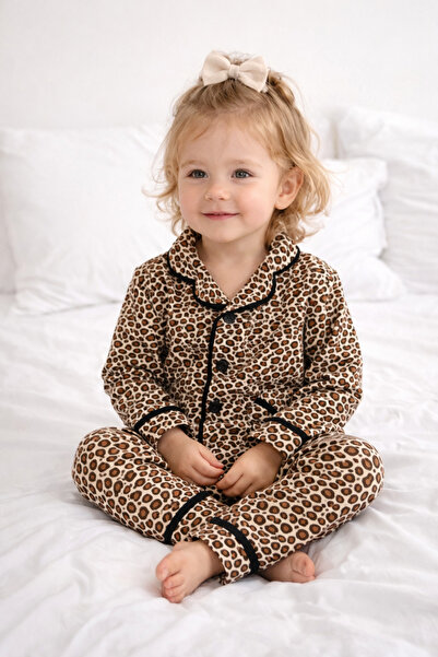 VERONA TARZ Baby Girl Leopard Patterned Pajama Set with Shirt Cotton