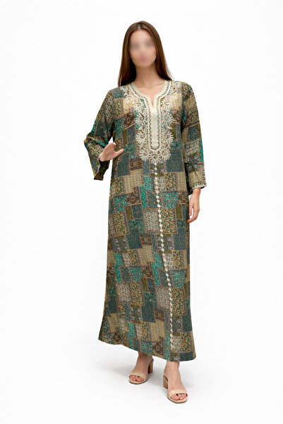 RONZA Women's jalabiya with chest embroidery