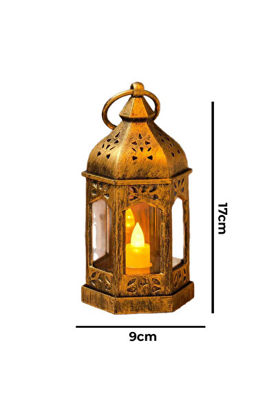 General Home Dekoratif LED Fener Pilli, Sarı Işık, Retro Tasarım, Ev ve Bahçe...