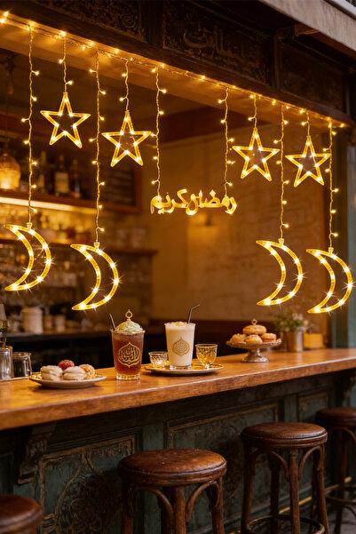 Pomefar Ramadan Lights, 2M Star Moon String Lights, 8 Lighting Modes Lights f...