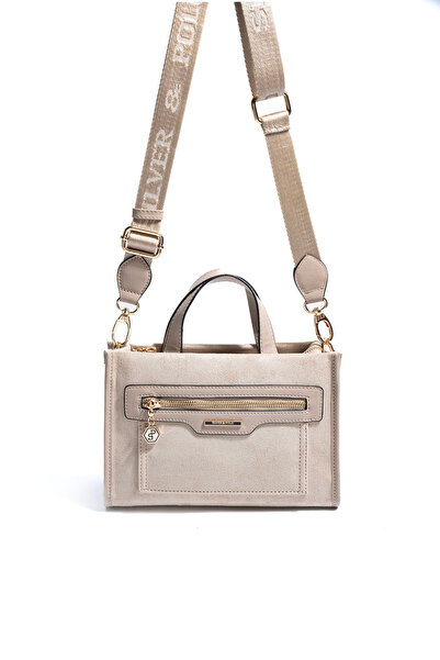 Silver Polo Silver & Polo SP1271 Дамска чанта от велур, бежово-пясъчен цвят