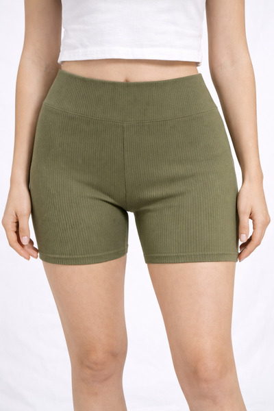 mezozoik Pantaloni scurți sport pentru femei, cu talie înaltă, elastici, cu e...