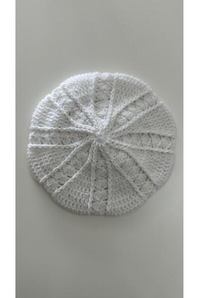 POFUDUK Hand Knitted Painter Beret Hat Pfdkb5 White