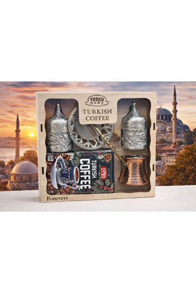 forevers Turkish Coffee Set (Silver Color) for 2 People