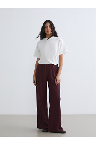 LC Waikiki Elasticated Waist Textured Women's Trousers