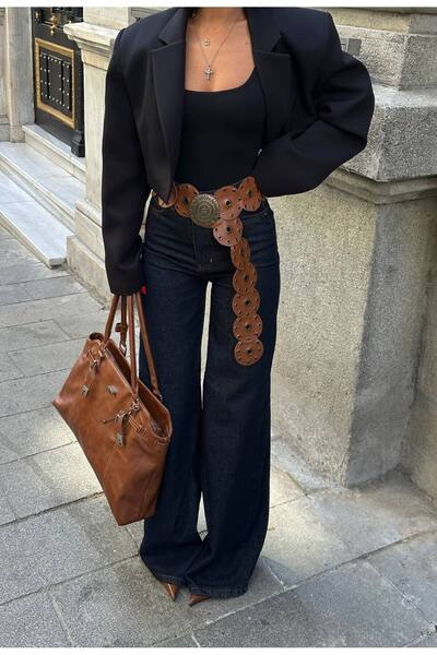 MADAME MELEK Women's High Waist Loose Wide Leg Denim Jeans