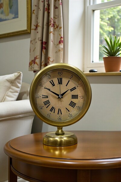 Leyaton Majestic Time Eskitme 25 x 20 Cm Metal Masa Saati LWLHM-YTRS345