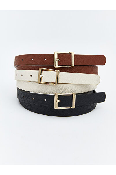 LC Waikiki Women's Faux Leather Belt Set of 3