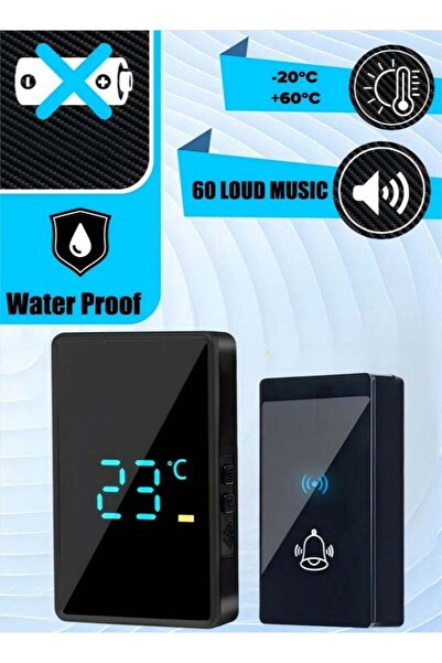 Generic جرس باب لاسلكي، طقم جرس باب مقاوم للماء بمعيار IP67 يعمل بمدى يصل إلى...