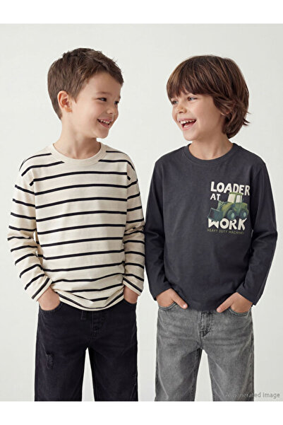 LC Waikiki Tricouri pentru băieți cu guler Roba Zero, colecția Shining Choice...