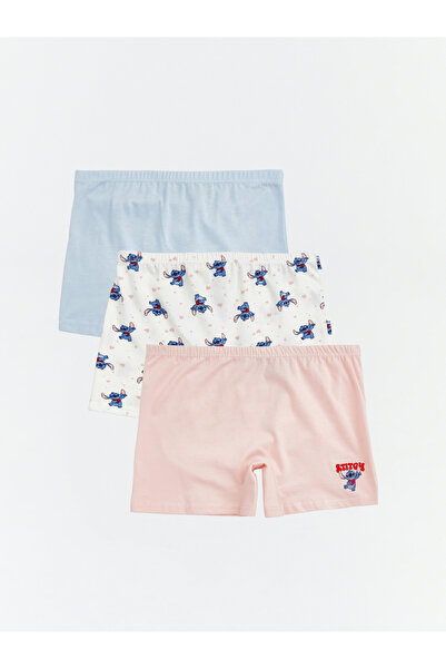 LC Waikiki طقم بوكسرات بناتي مكون من 3 قطع بنقشة ستيتش وأنجيل