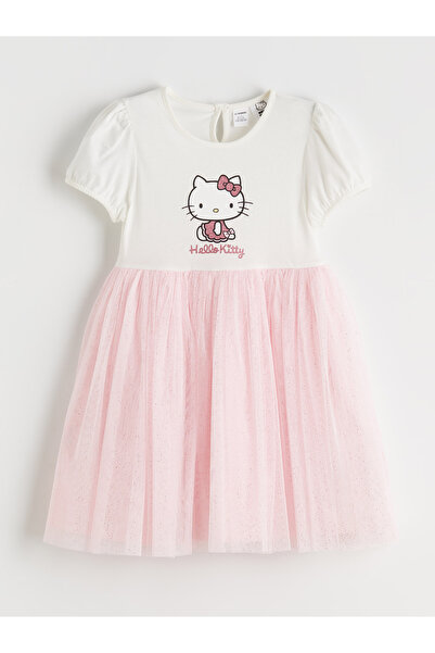 LC Waikiki فستان توتو مطبوع عليه صورة هيلو كيتي للبنات