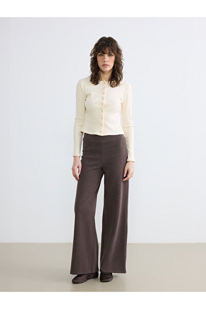 LC Waikiki Peak New Season Elastic Waist Wide Leg Women's Trousers