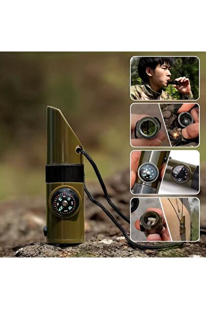 Leyaton BUFFER® 7si 1arada Acil Durum Düdüğü,El Feneri, Termometre,Pusula,Büy...