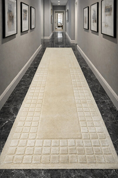 Hoomrugs Eko Halı Siena 3D Bow White El Dokuma Yolluk