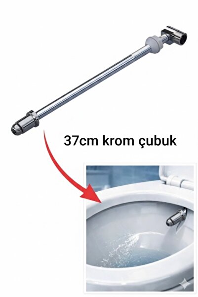 Primeaks 37 cm Krom Klozet Taharet Çubuğu – Dayanıklı & Şık Tasarım