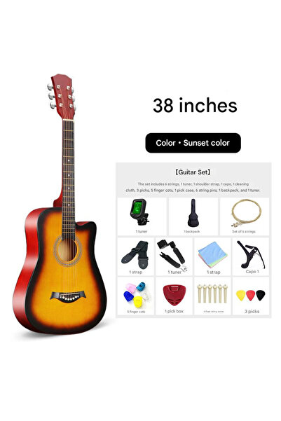 Arabest 38 Inch Acoustic Guitar, Beginner Set with 11 Accessories, Tuner and ...