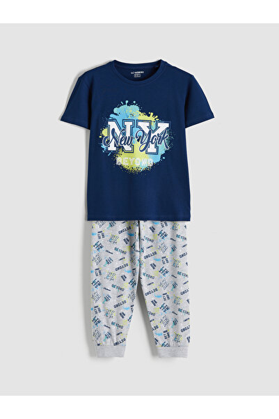 LC Waikiki Set de pijamale pentru băieți cu imprimeu New York