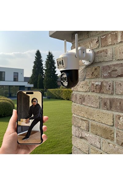 Greathings Securitate inteligentă prin cablu cu 3 camere – 360 °   PTZ mobil,...