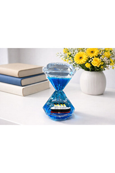 ASELYA Gemi Figürlü Sıvı Akışlı Dekoratif Kum Saati – Masa Üstü Deniz Temalı ...