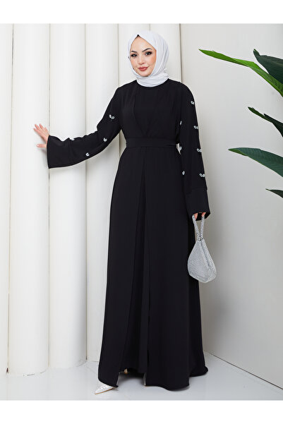 EFSUN MODA Women's Stone-Embellished Double Blouse and Dress Set, Two Pieces