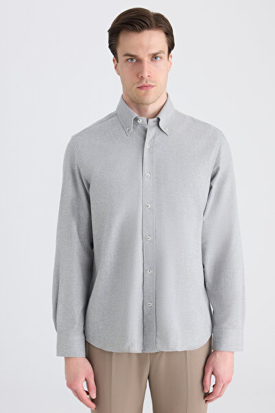 D'S Damat Ds Damat Comfort Gray Gabardine Shirt