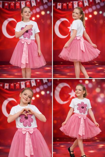 ENDESTORE 23 Nisan 29 Ekim Gösteri Kıyafeti Kız Çocuk Modeli Badi Modeli Tütü...