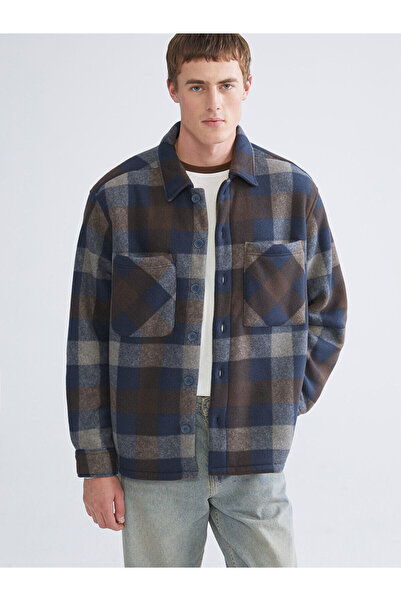 LC Waikiki Nevavm Farkıyla Xside Navy Blue Plaid Comfortable & Relaxing Men's...