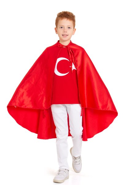 redbug kids 23 April Special Red Performance Cape with Turkish Flag