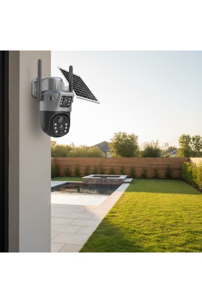 Greathings كاميرا مراقبة ذكية تعمل بالطاقة الشمسية 360 °   كاميرا PTZ متحركة،...