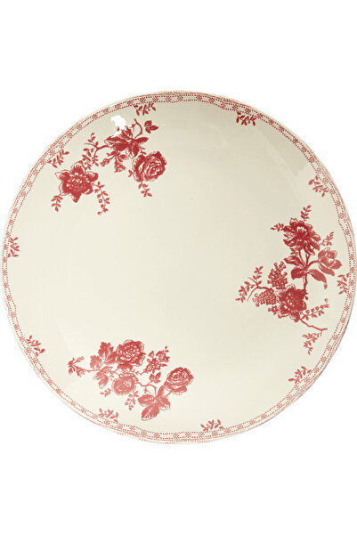 Carrefour Home Carrefour Home plate, flower pattern, 25 cm, White with decora...