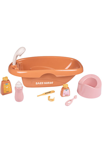 Smoby Set de baie pentru papusa Baby Nurse Bath cu 8 accesorii