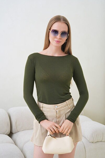 fuşyha butik Long Sleeve Crew Neck Basic Body