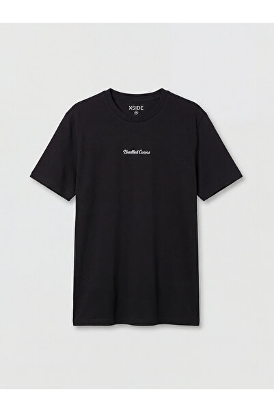 LC Waikiki Black Crew Neck Printed Men's T-Shirt